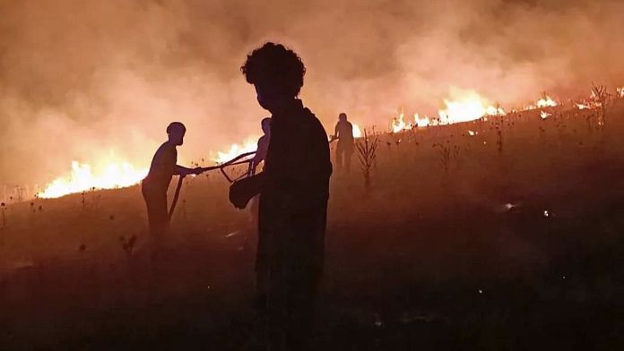 İzmir’in Buca ve Gaziemir ilçelerinde orman yangınlarına havadan ve karadan müdahale devam ediyor