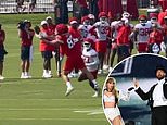 Travis Kelce, Chiefs yıldızı Taylor Swift’in antrenman kampının üçüncü gününde gülünç bir top yakalamasıyla fırtına gibi geçen sezon dışı döneminin hiçbir belirtisini göstermiyor