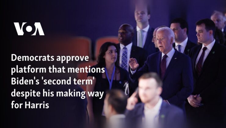 Demokratlar, Harris’e yol açmasına rağmen Biden’ın ‘ikinci dönemini’ anan platformu onayladı